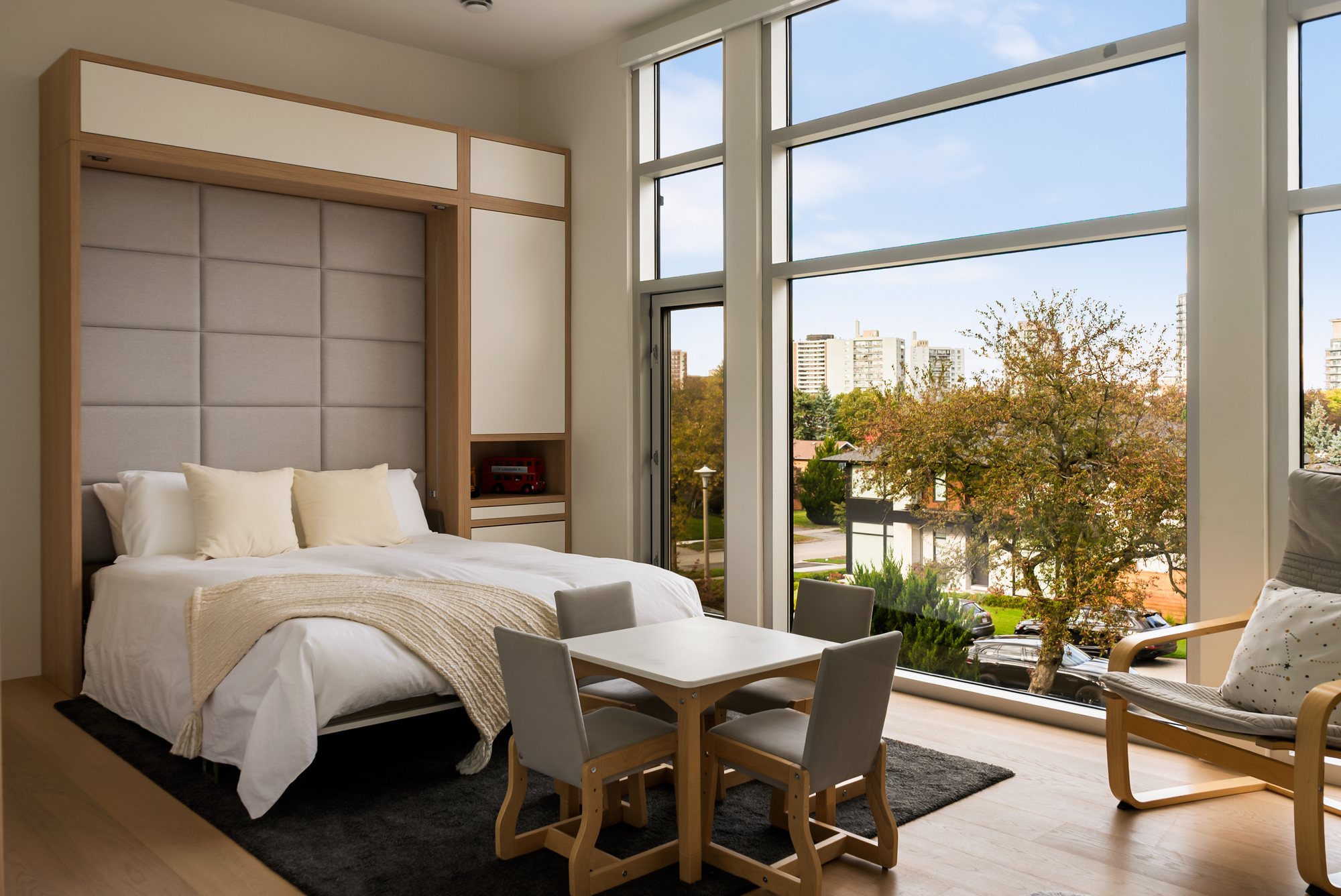 Bedroom with a calm neutral palette